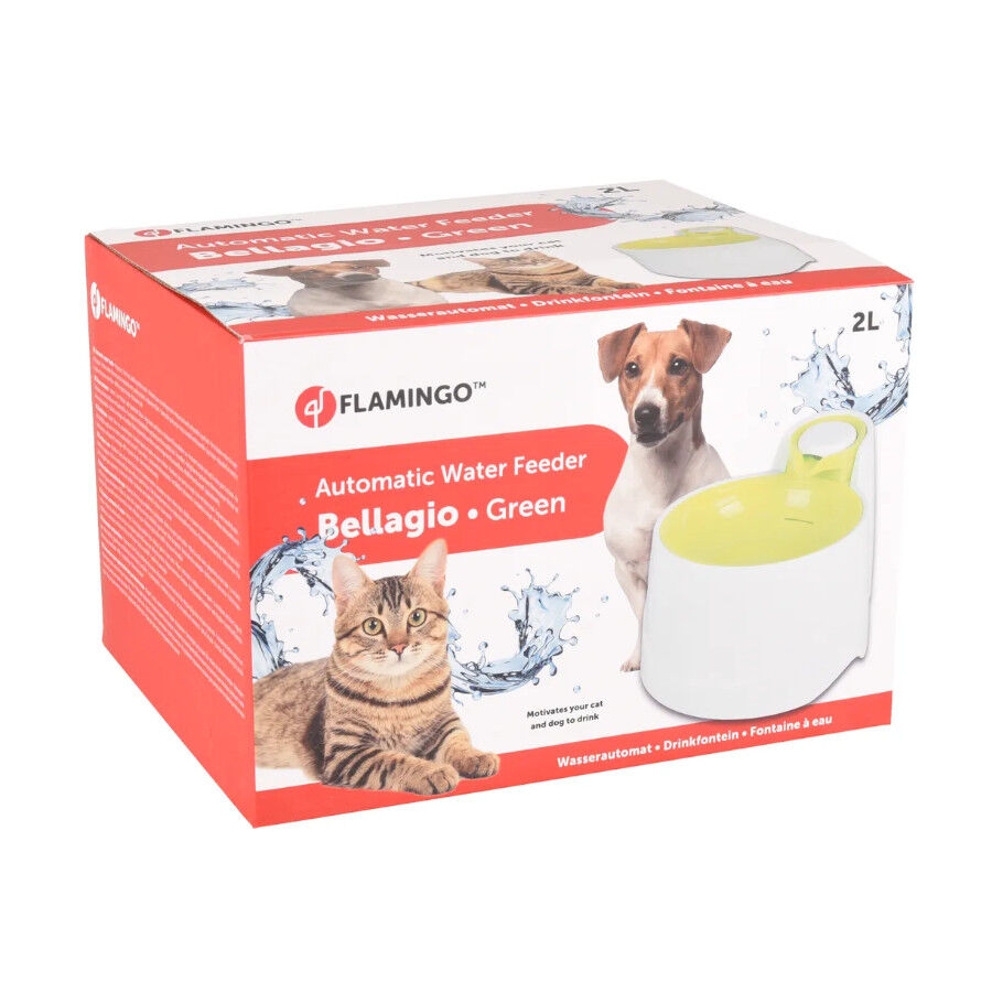 Flamingo Bellagio Bebedero Fuente Verde para perros y gatos thumbnail