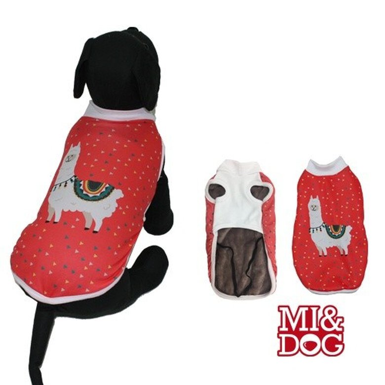 Abrigo de llama con capa felpado para perros color Blanco, , large image number null