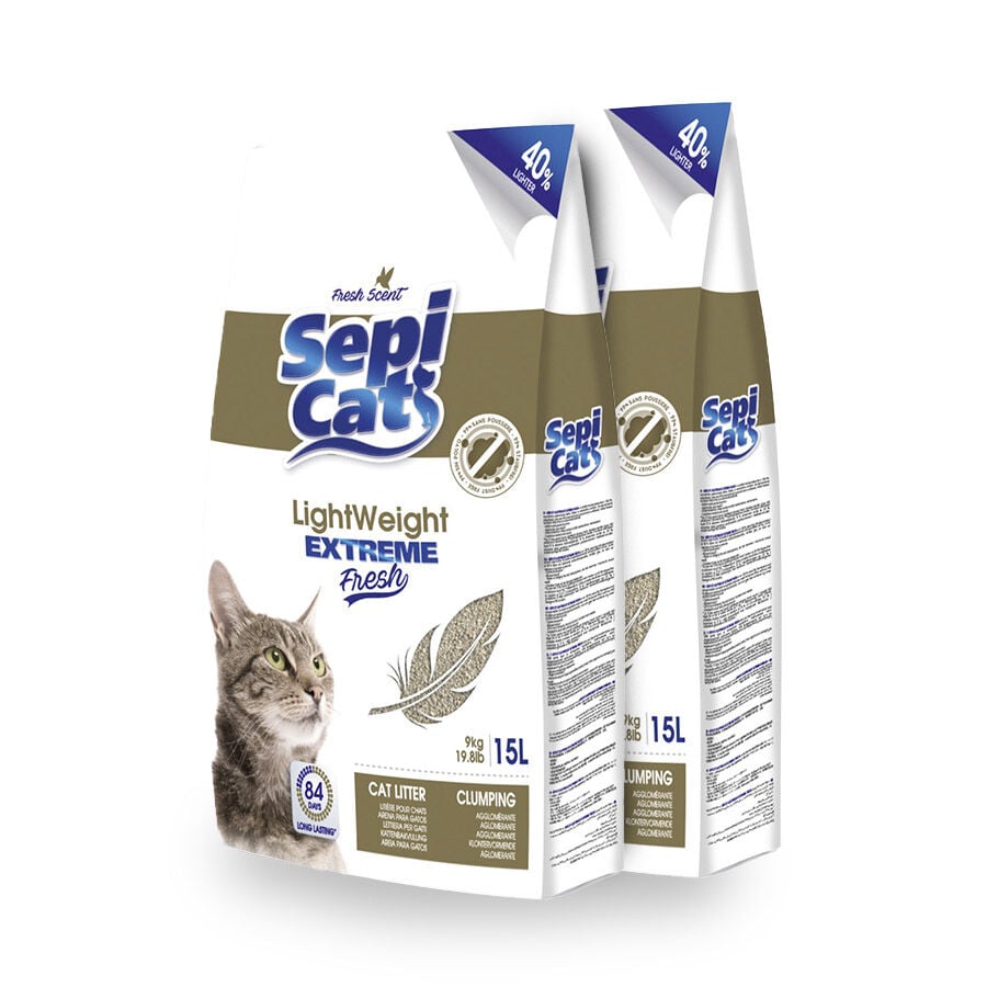 Sepicat LightWeight Extreme Fresh arena aglomerante ligera para gatos