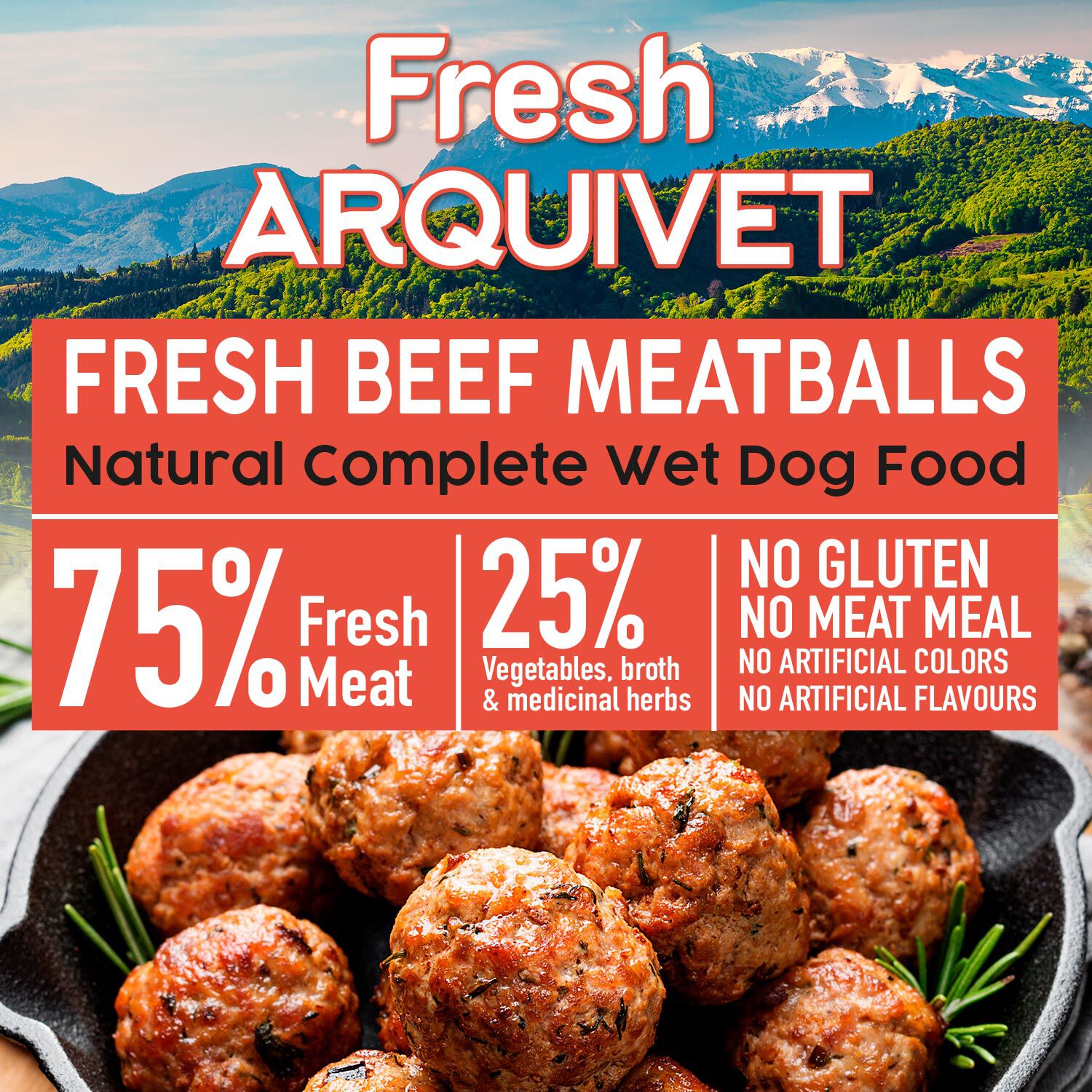 Arquivet Fresh Beef Meatballs Albóndigas Con Ternera para perro thumbnail