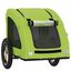 vidaXL Remolque de bicicleta para perros hierro y tela Oxford verde, , large indicador imagen numero 8