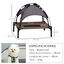 PawHut Cama Elevada para Mascotas Portátil con Toldo Extraíble Tela Transpirable al Aire Libre para Interior y Exterior 76x61x73 cm Café, , large indicador imagen numero 3