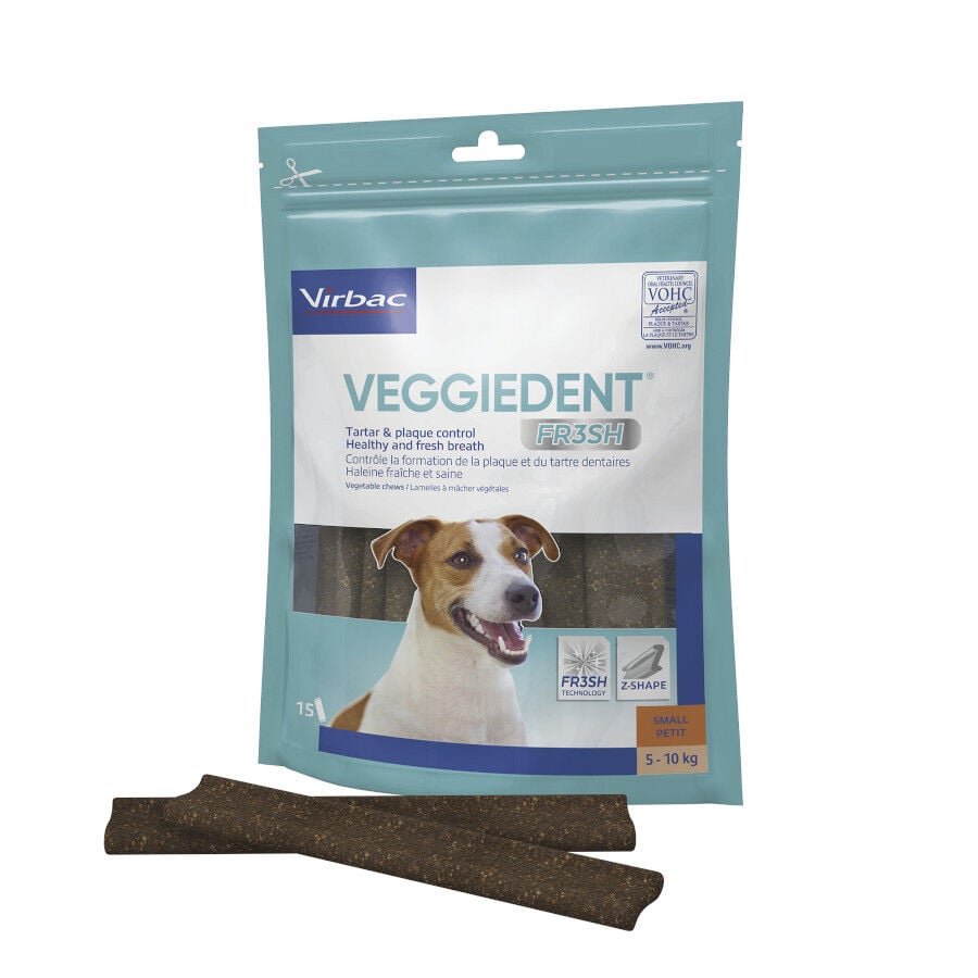 Virbac Snacks Dentales Veggiedent Fresh para perros de raza pequeña thumbnail