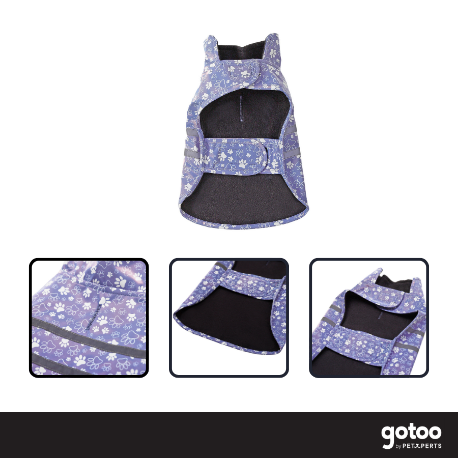 Gotoo Impermeable Estampado Huellas para perros, , large Imagen numero 3