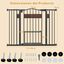 COSTWAY Barrera de Seguridad para Perros, 74-104 x 76 cm Barrera para Mascotas Extensible con Puerta Pequeño, Cierre Automático y Sistema de Doble Bloqueo, Puerta de Seguridad para Niños (Negro), , large indicador imagen numero 3