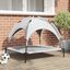 vidaXL Cama Elevada para Perro  con Techo Desmontable Gris Plateado Acero, , large indicador imagen numero 16
