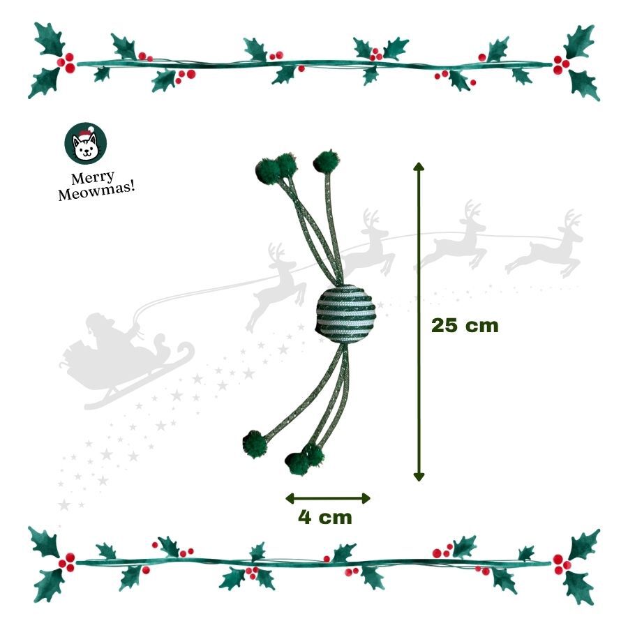 Wonder Christmas Pelota Brillante con Cuerda Juguete para gatos, , large Imagen numero 3