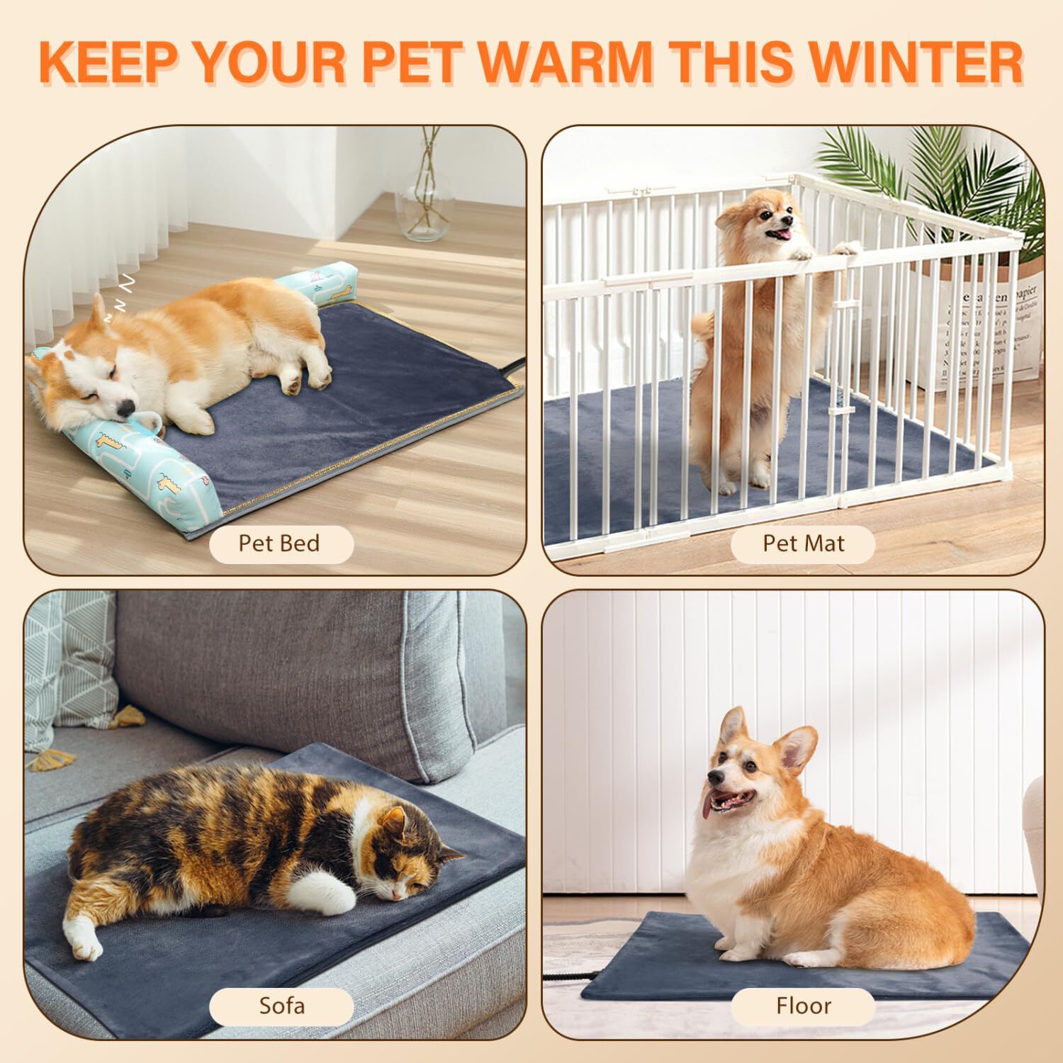 Nobleza Manta Eléctrica con Temporizador y Temperatura Ajustables para Gatos y Perro thumbnail