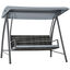 Outsunny Columpio Balancín Jardín de Ratán de 3 Plazas con Techo Ajustable y Cojín Desenfundable con Cremallera para Terraza Balcón Exterior Carga 360 kg 198x124x179 cm Gris, , large indicador imagen numero 1