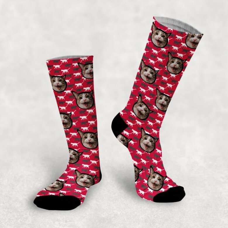 Calcetines personalizados Cat 3 mascotas color Rojo, , large image number null