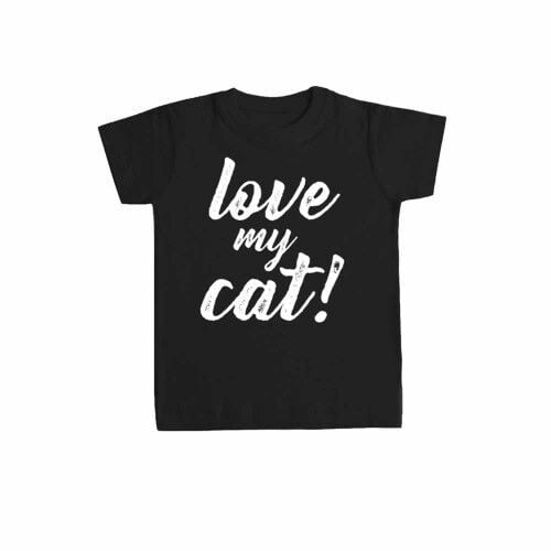 Camiseta niño/a &quot;Love my cat!&quot; color Negro thumbnail