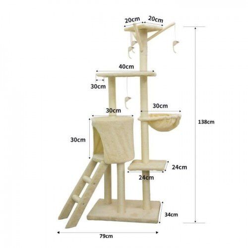 Cstore jipsy &aacute;rbol rascador con 3 plataformas beige para gatos, , large Imagen numero 3