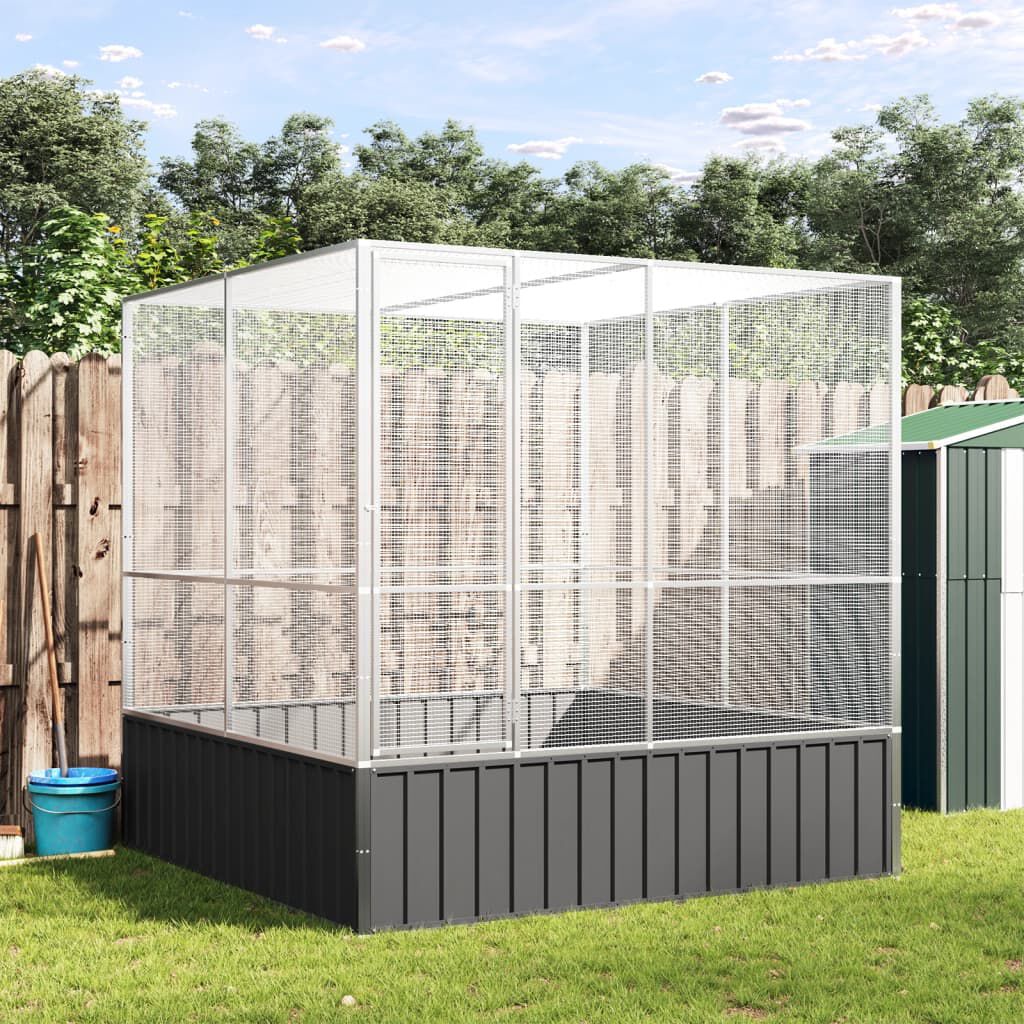 vidaXL Pajarera acero plateado para pájaros thumbnail