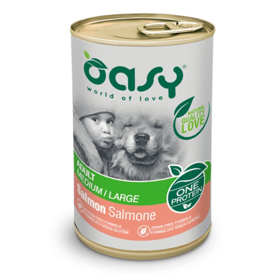 OASY PERRO LATA ADULT M/L SALMON 400G, , large Imagen numero 1