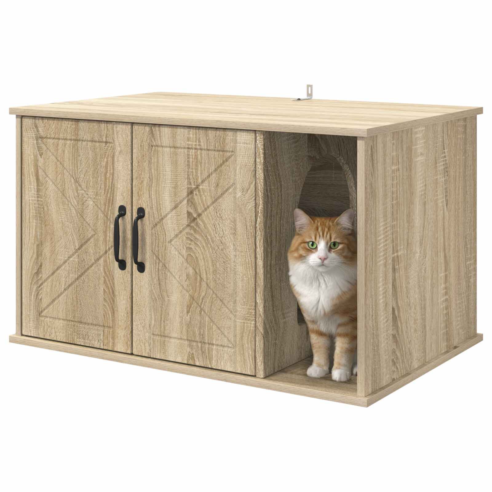 vidaXL Casa para Gatos Sonoma 85 x 55 x 50 cm Madera de ingenier&iacute;a, , large Imagen numero 3
