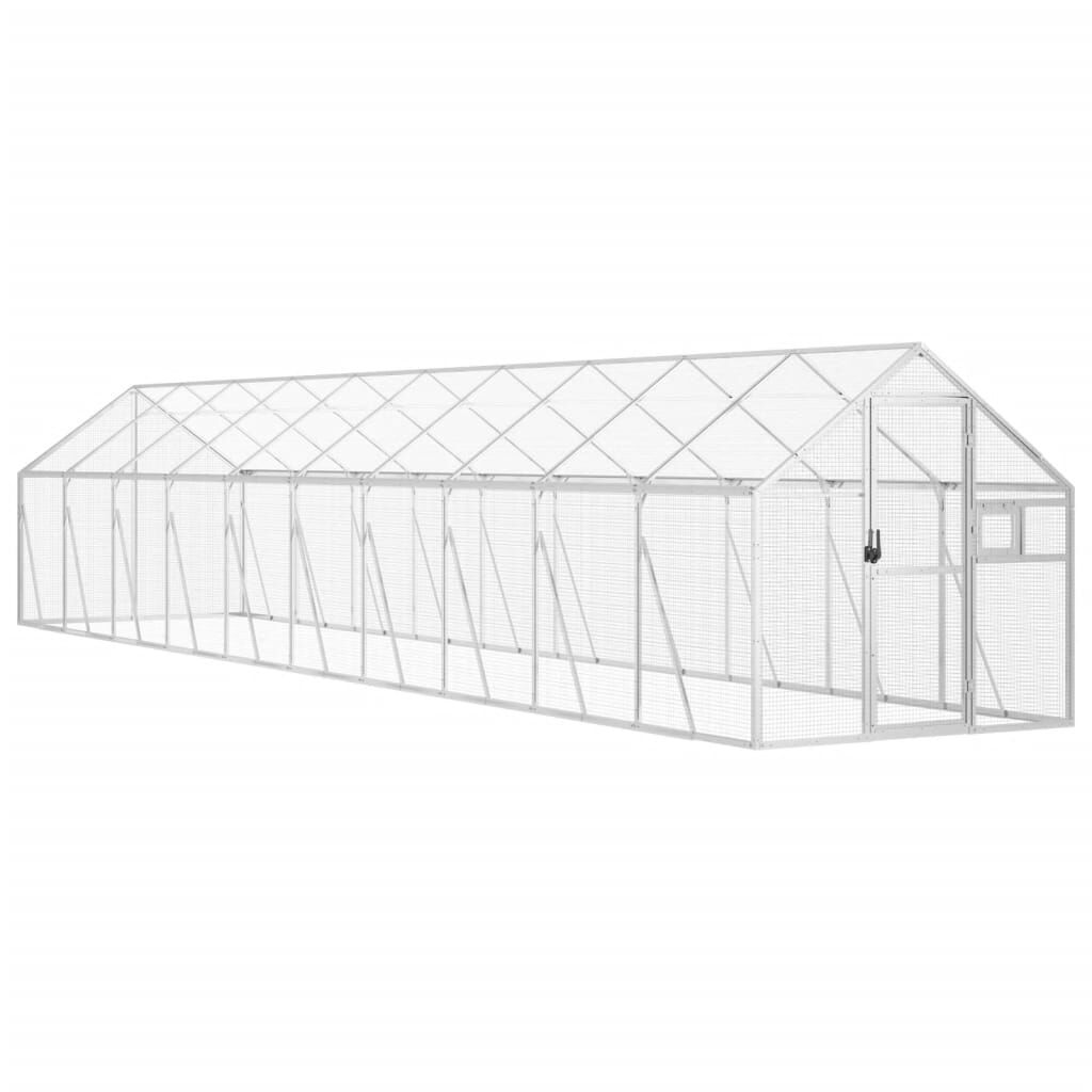 vidaXL Pajarera de aluminio color plateado para pájaro thumbnail