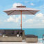 Outsunny Sombrilla de Jardín 3x3x3 m Parasol de Jardín de Bambú con Doble Techo Sistema de Polea Impermeable para Terraza Balcón Exterior Gris, , large indicador imagen numero 2