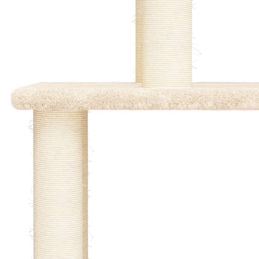 VidaXL Rascador para gatos con postes de sisal color crema, , large Imagen numero 5
