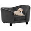Vidaxl sofá de felpa gris oscuro para perros, , large indicador imagen numero 1