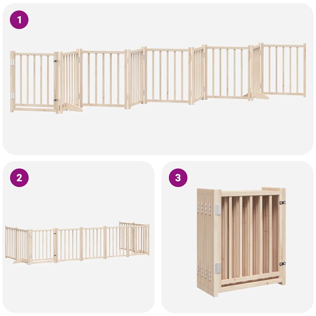 vidaXL Puerta para Perros Plegable Paneles Puerta de Seguridad Madera de &Aacute;lamo, , large Imagen numero 3