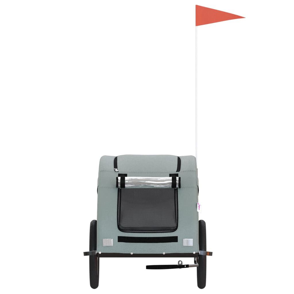 VidaXL Remolque Bicicleta gris para perros y gatos thumbnail