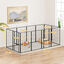 PawHut Parque para Perros de 12 Paneles de 100 cm de Altura, Vallas para Perros de Acero Resistente Plegable, con Puertas, para Interior y Exterior, Negro, , large indicador imagen numero 3