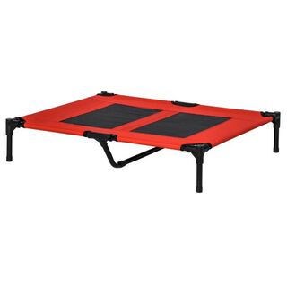 PawHut cama elevada color rojo para perros