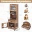 COSTWAY Mueble Arenero Gatos Alto con Luz LED, Armario Arenero para Gatos con Estantes, Estaci&oacute;n de Carga, Caj&oacute;n, 20 Modos de Luz, Control Remoto, Mueble Auxiliar para Gato, 50x45x152cm, Natural, , large indicador imagen numero 5