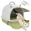 PawHut Arenero para Gatos Blanco y Verde, , large indicador imagen numero 1