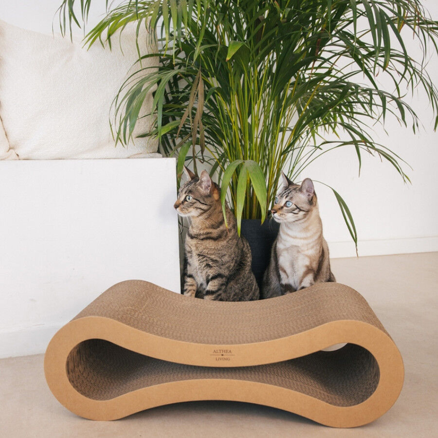Althea Living - Rascador para Gatos con Forma de Infinito, cart&oacute;n corrugado, reversible, , large Imagen numero 2