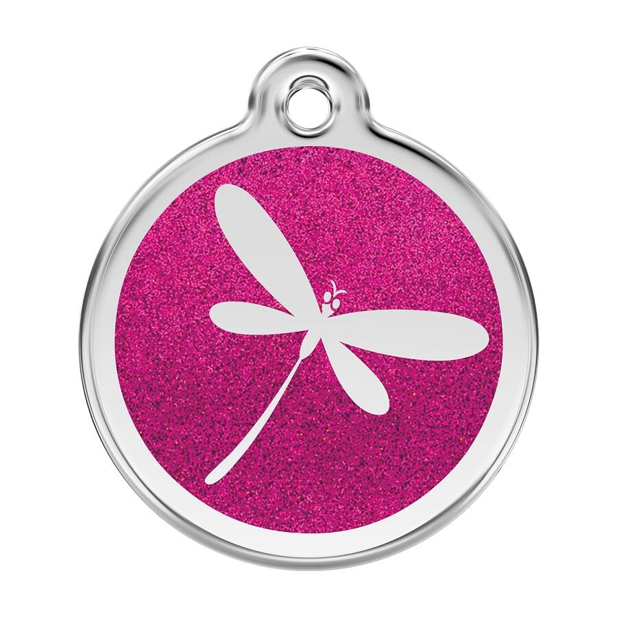 Placa identificativa Purpurina Lib&eacute;lula Rosa Fuerte para perros, , large Imagen numero 1