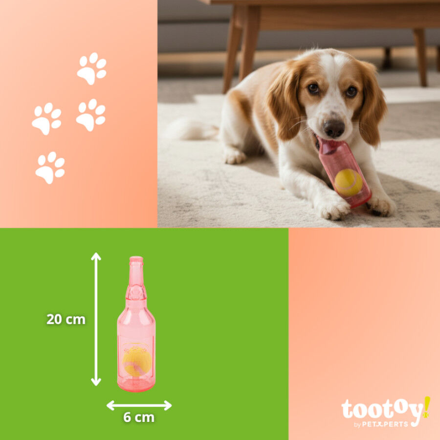Tootoy! Mordedor Botella con Pelota de Goma para perros, , large Imagen numero 5