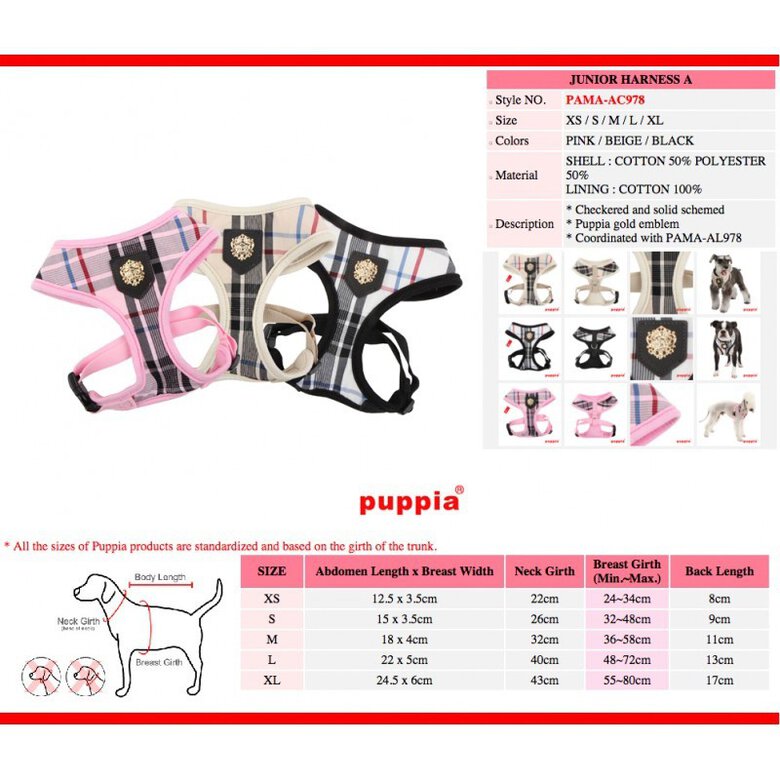 Arnés para perros Junior Soft ajustable al cuerpo beige, , large image number null