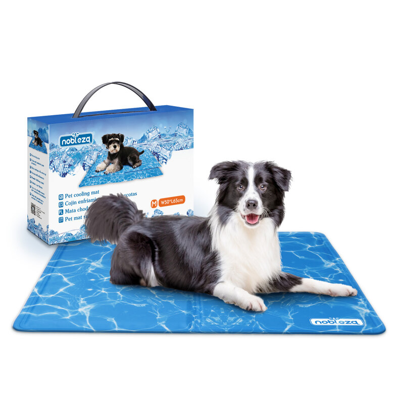 Nobleza - Alfombrilla refrescante para mascotas grandes. Auto refrigerante No tóxico. Ideal para para perros, gatos en verano. 50 * 40 cm, color azul, S
