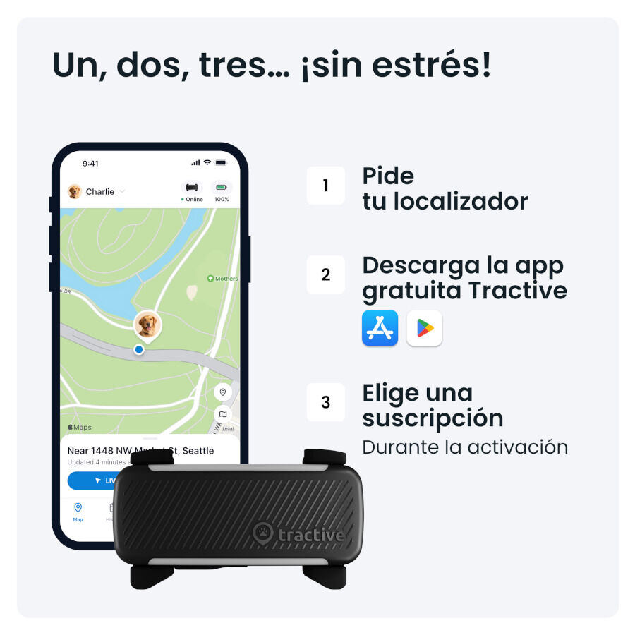 Tractive GPS Dog 6 Negro Rastreador para perros thumbnail