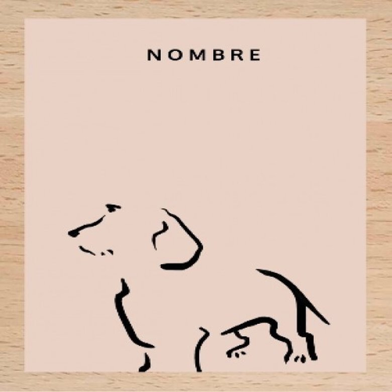 Ilustración de Terrier con marco de madera color Rosa, , large image number null