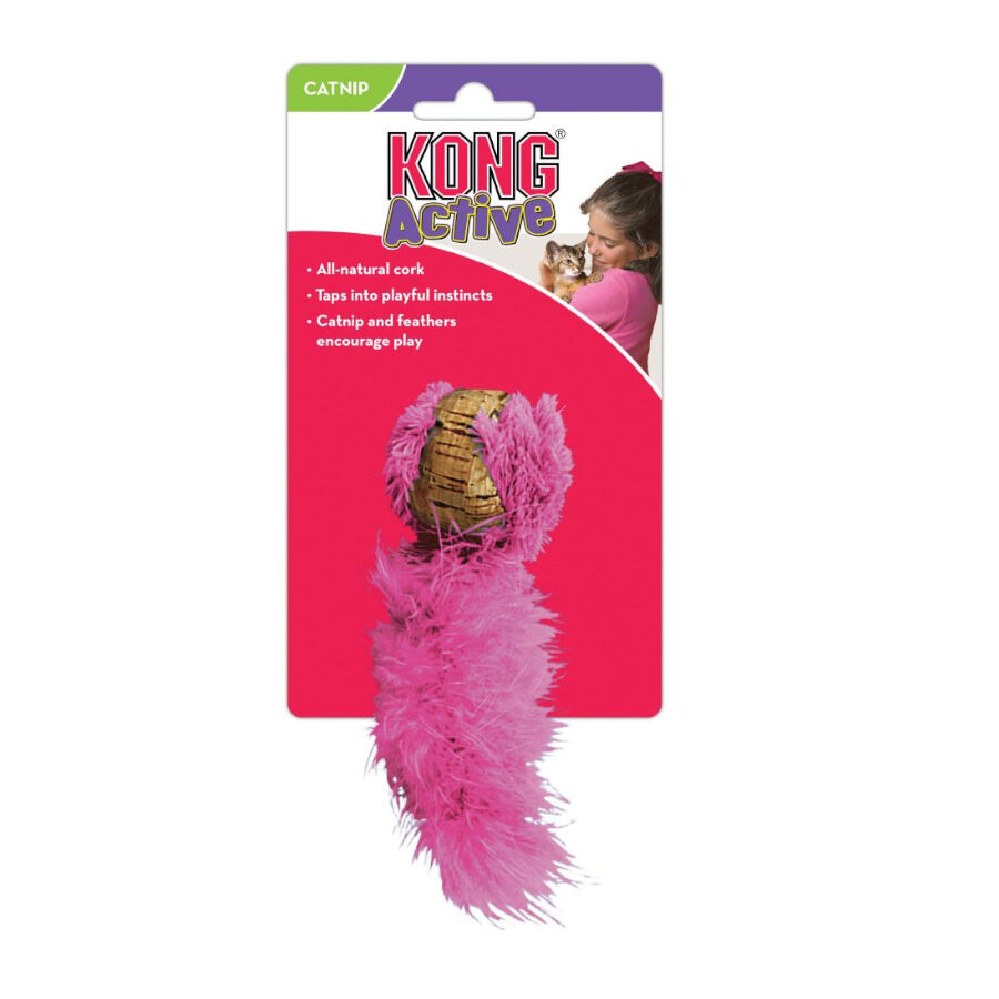 Kong Cork Pelota con cola de plumas para gatos, , large Imagen numero 1