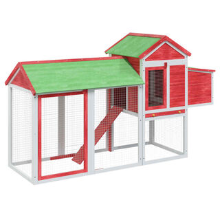 VidaXL Gallinero doble altura madera maciza doble altura 