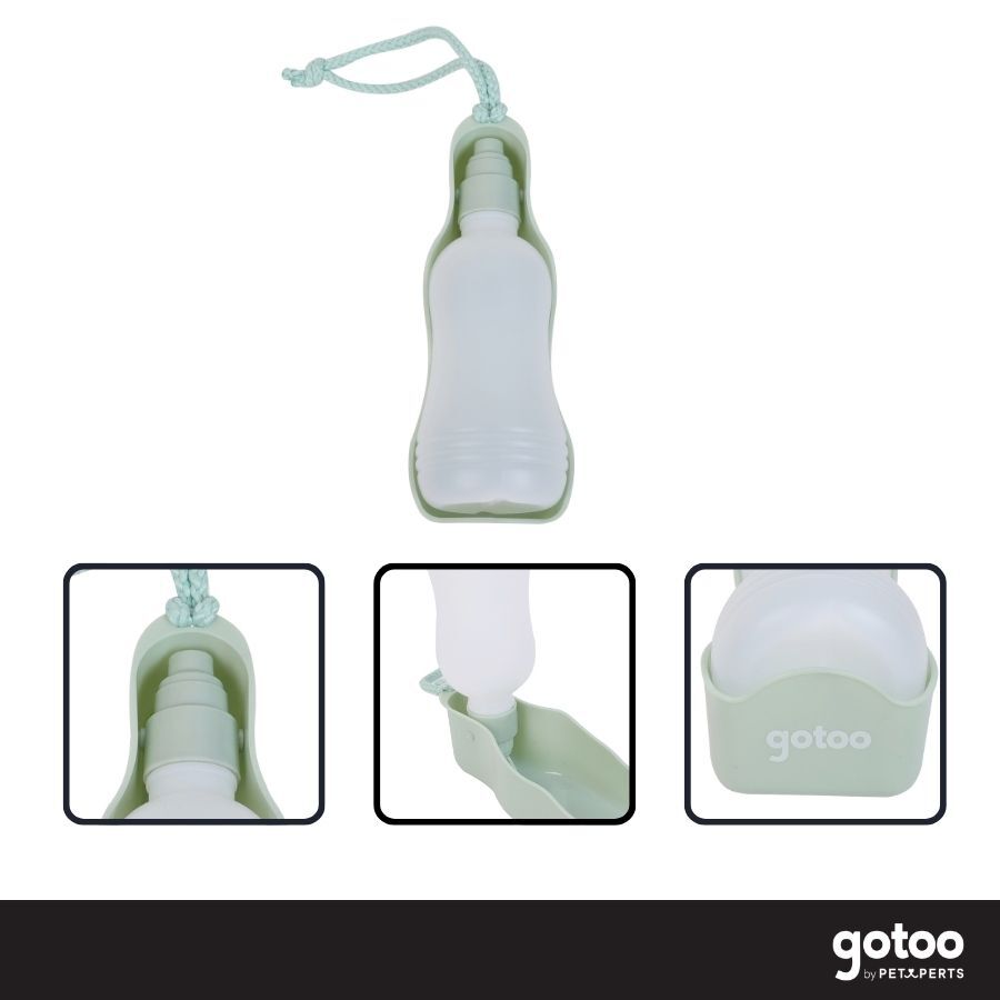 Gotoo Botella Bebedero Port&aacute;til de Pl&aacute;stico Verde para perros y gatos, , large Imagen numero 3