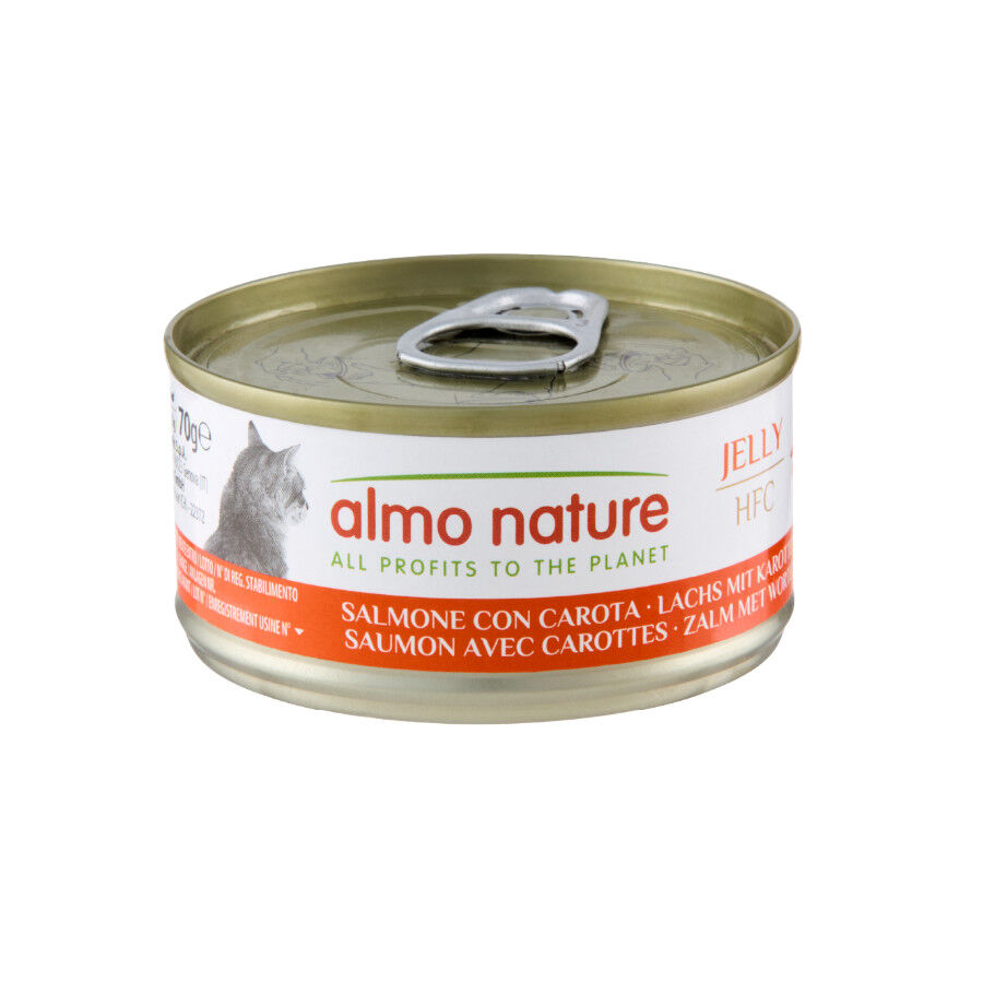 Almo Nature HFC Salmón con Zanahorias en gelatina lata para gatos thumbnail