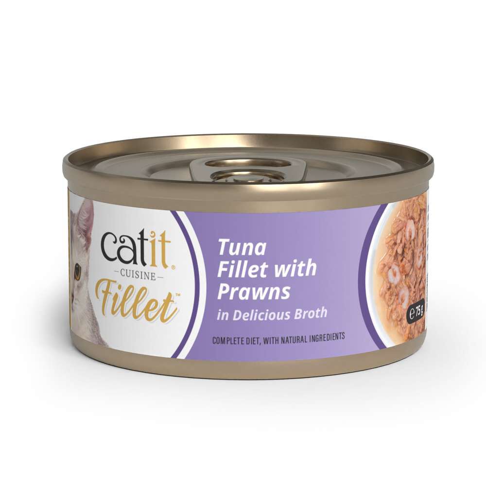 Catit Cuisine Fillet At&uacute;n con Gambas en Caldo, 75g, , large Imagen numero 1