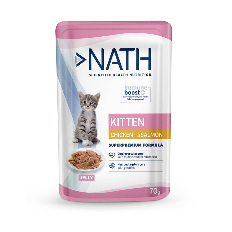 Nath sobre Kitten pollo y salmón para gatito image number null
