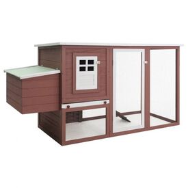 Gallinero de exterior con caja nido para gallinas color Marrón
