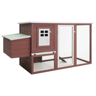 Gallinero de exterior con caja nido para gallinas color Marrón