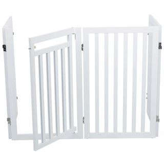 Barrera con puerta para perros color Blanco