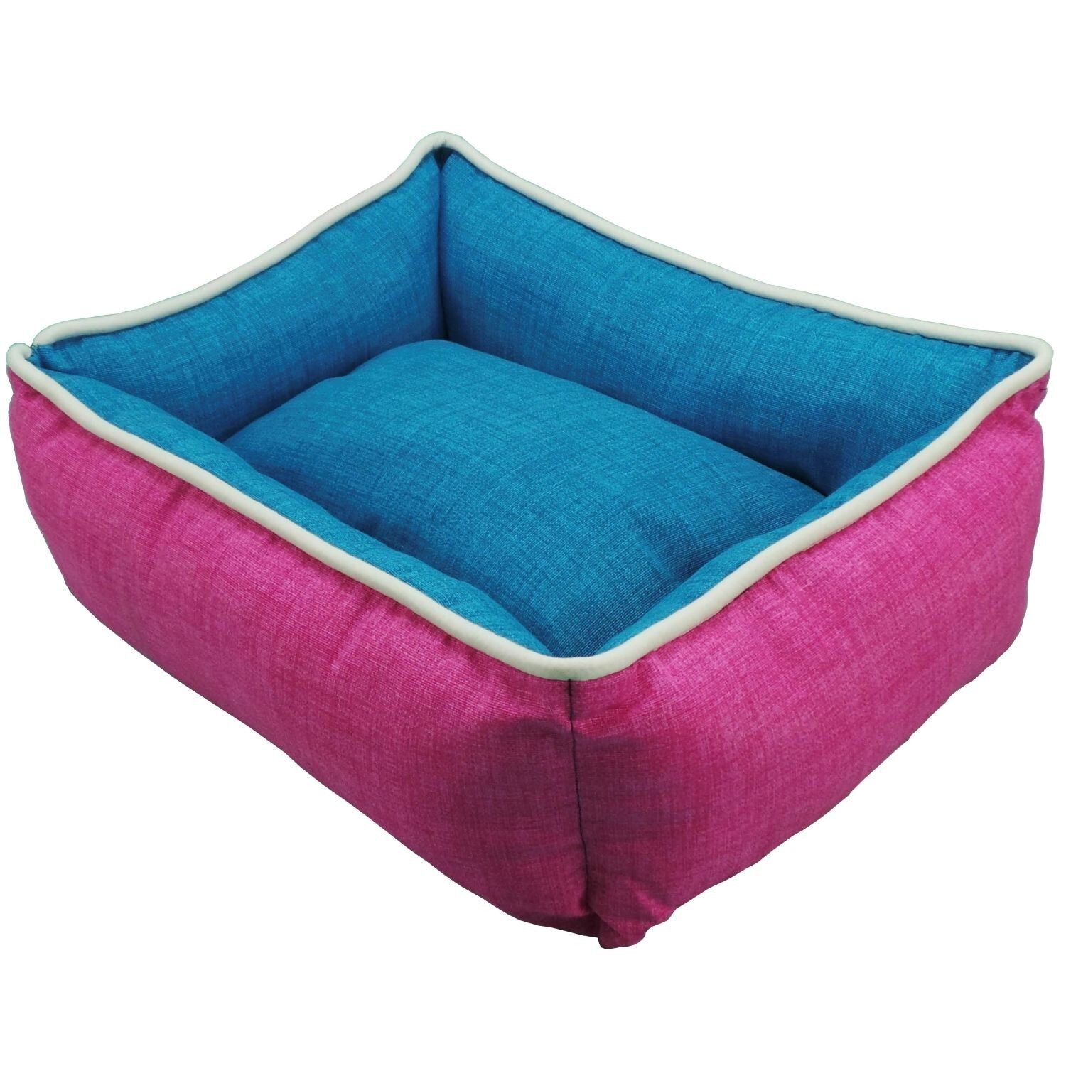 Cama Cuna Cuadrada Bicolor Reversible T2 55x45  Turquesa/Rosa, , large Imagen numero 2