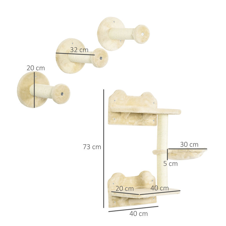 PawHut Estanterías Beige para Gatos thumbnail