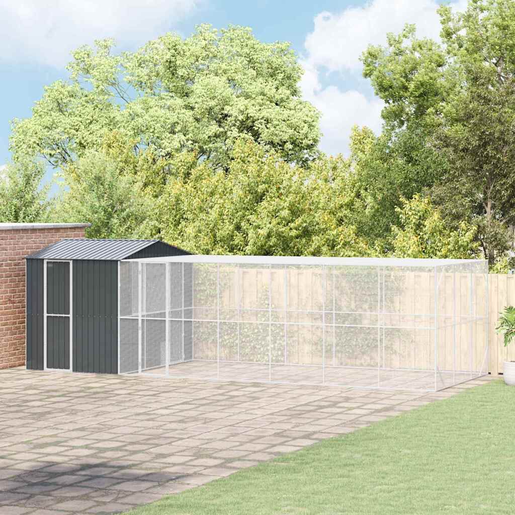 vidaXL Jaula para Aves Antracita 425 x 304 x 247 cm Acero galvanizado, , large Imagen numero 34