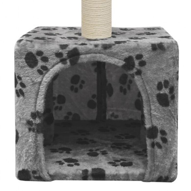 Rascador con poste para gatos color Gris Huellas thumbnail