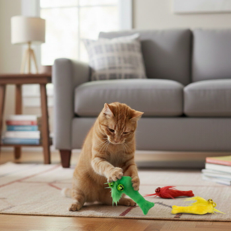 Playology Pack de Peluches con Cascabel de Colores para gatos, , large Imagen numero 1